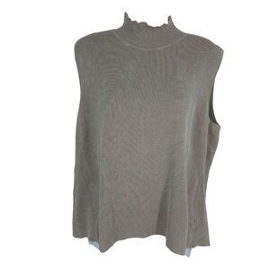 Chicos Womens Mock Neck Sleeveless Light Gray‎ Silk Blend Top Size 3 US XL